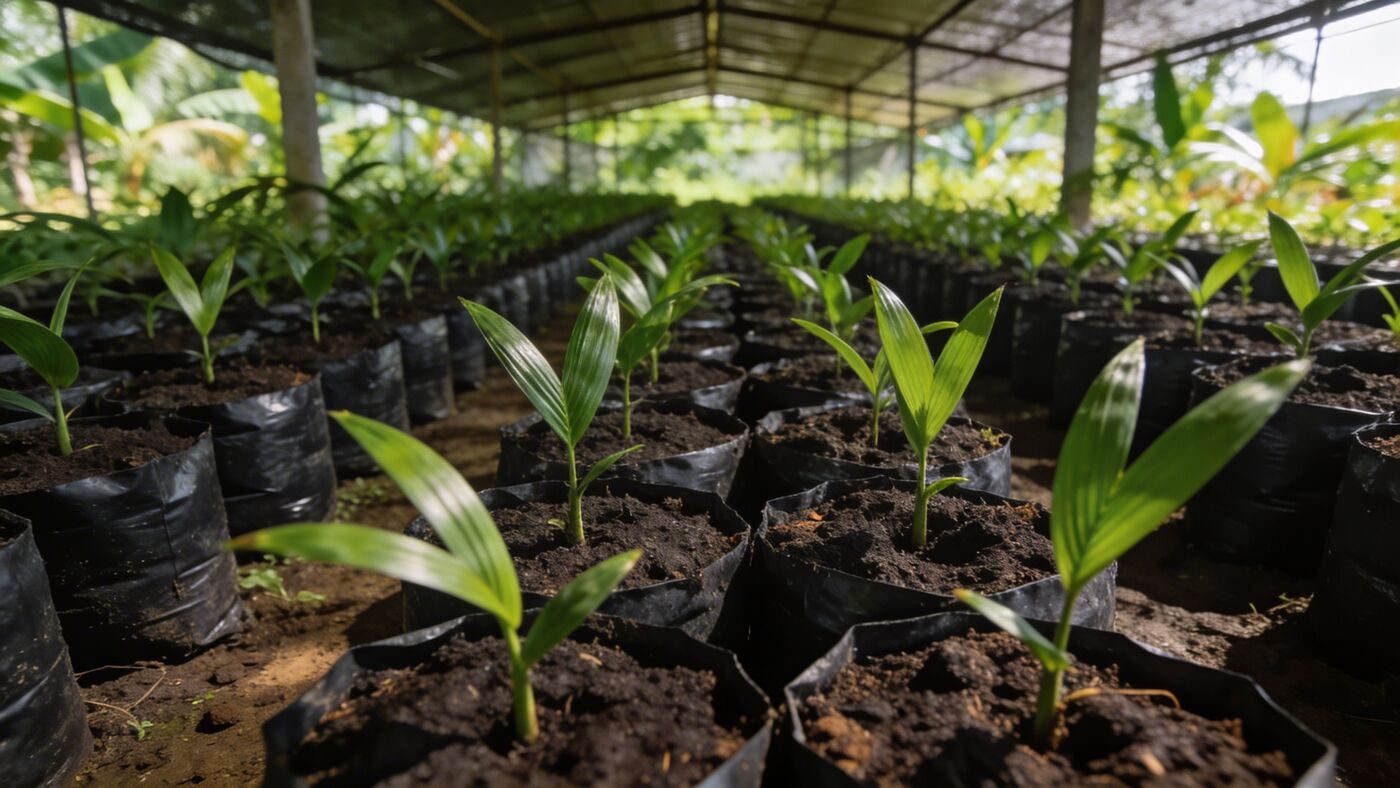 Seedling nursery at a Siamril agricultural development in Thailand